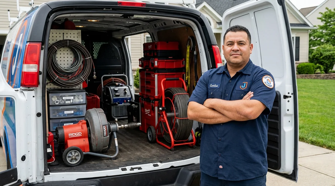 Professional drain cleaning equipment and Johns Plumbing LLC plumber in Goodland